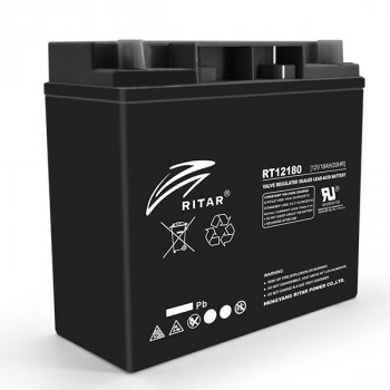 Акумуляторна батарея AGM RITAR RT12180B, Black Case, 12V 18.0Ah