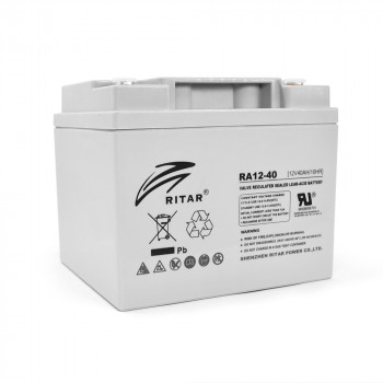 Акумуляторна батарея AGM RITAR RA12-40, Gray Case, 12V 40.0Ah
