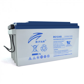 Акумуляторна батарея глибокого розряду AGM RITAR DC12-65, Gray Case, 12V 65Ah