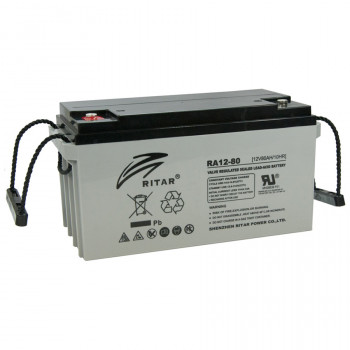 Акумуляторна батарея глибокого розряду AGM RITAR DC12-80, Gray Case, 12V 80Ah