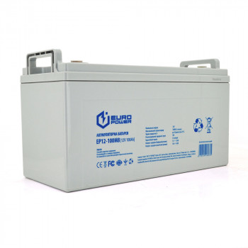 Акумуляторна батарея EUROPOWER AGM EP12-100M8 12 V 100 Ah White